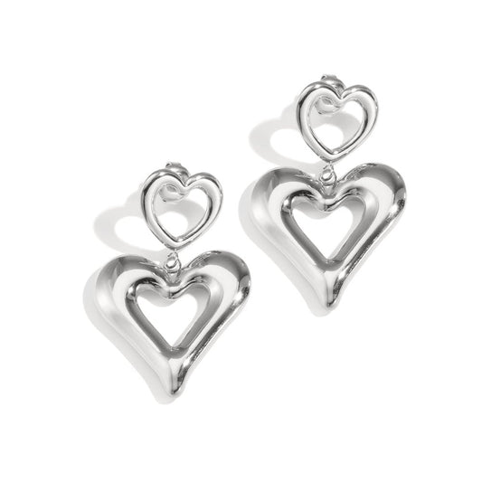 Double Love Oorbellen – Goud & Zilver