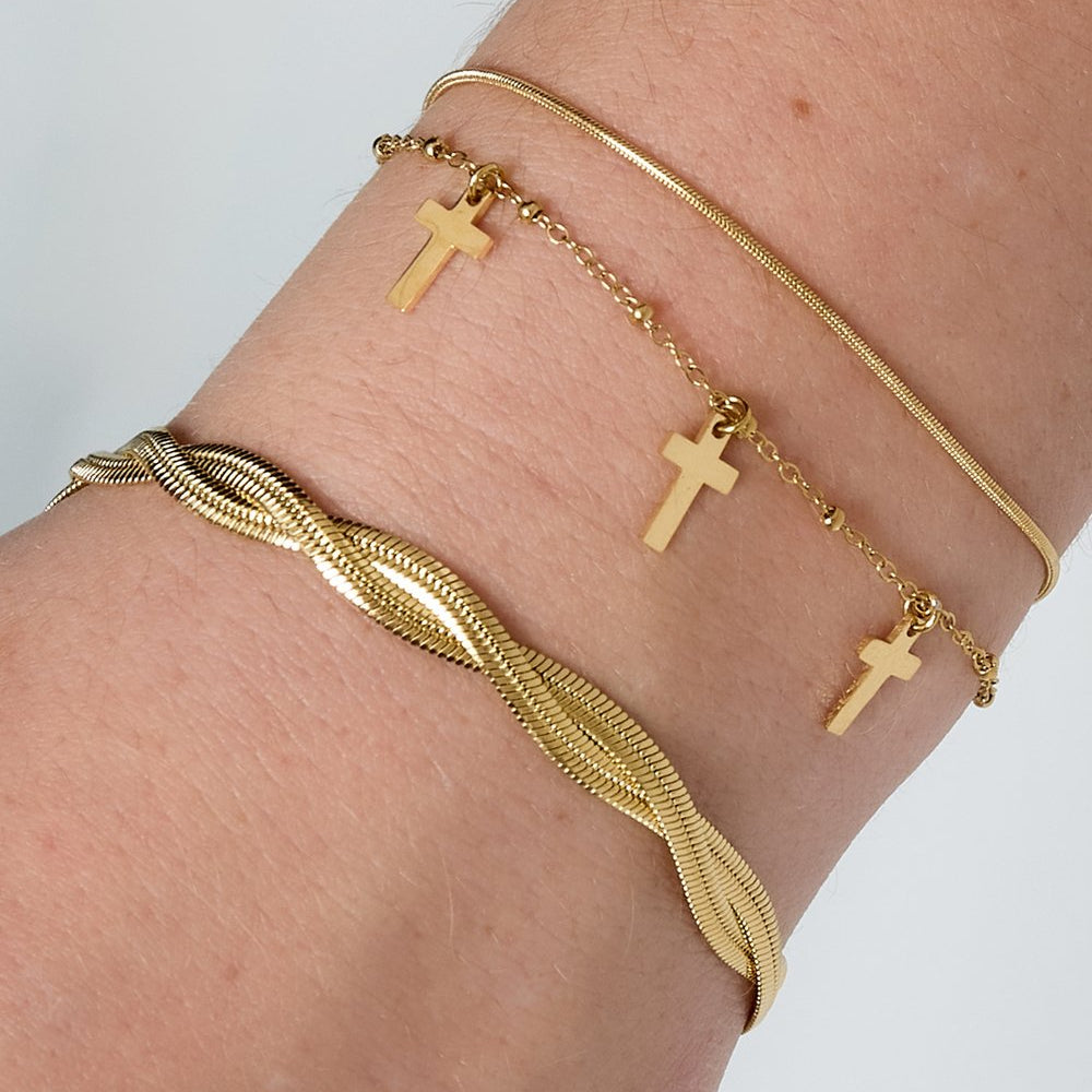 Luna Twist Armband – Goud & Zilver