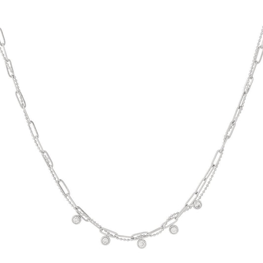 Elodie Layered Crystal Ketting - Goud & Zilver