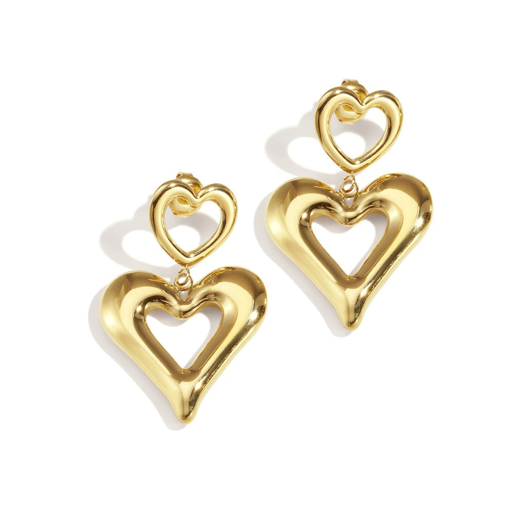 Double Love Oorbellen – Goud & Zilver