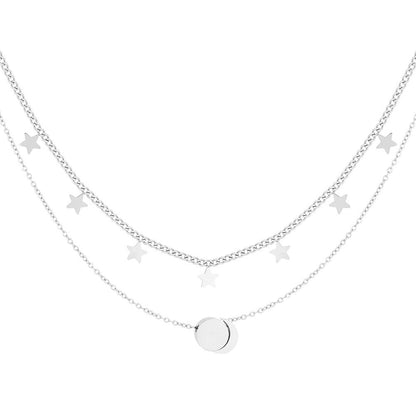 Moon & Star Ketting - Goud & Zilver