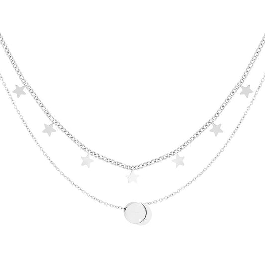 Moon & Star Ketting - Goud & Zilver