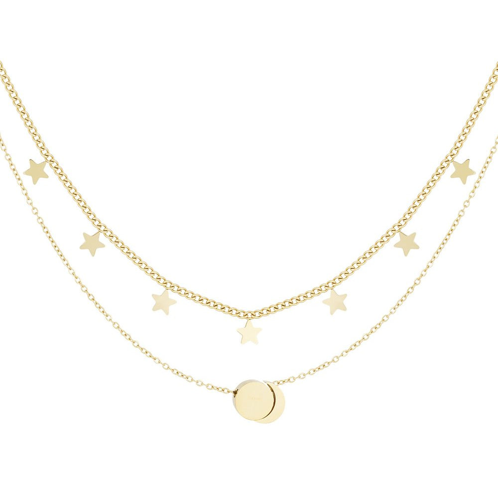 Moon & Star Ketting - Goud & Zilver