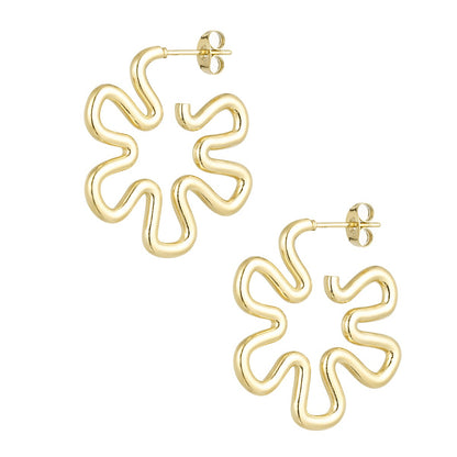 Bloom Wave Oorbellen – Goud