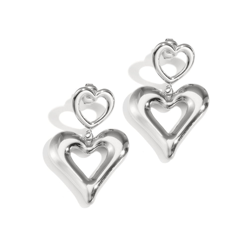 Double Love Oorbellen – Goud & Zilver