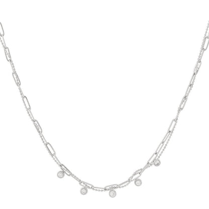 Elodie Layered Crystal Ketting - Goud & Zilver
