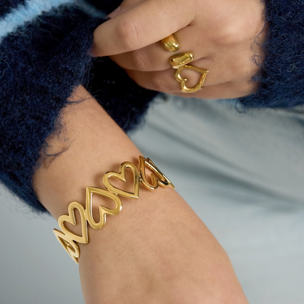Endless Heart Bangle - Goud